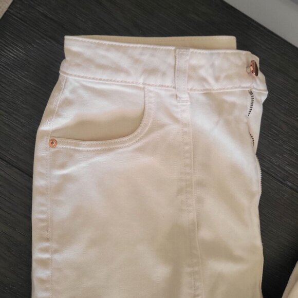 Anthropologie  DL1961 Marianna Hewitt  Hepburn Cream  High Rise Wide-Leg Jeans - - Picture 8 of 10